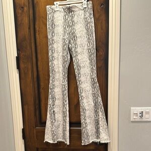 Snake Print Flared Pants